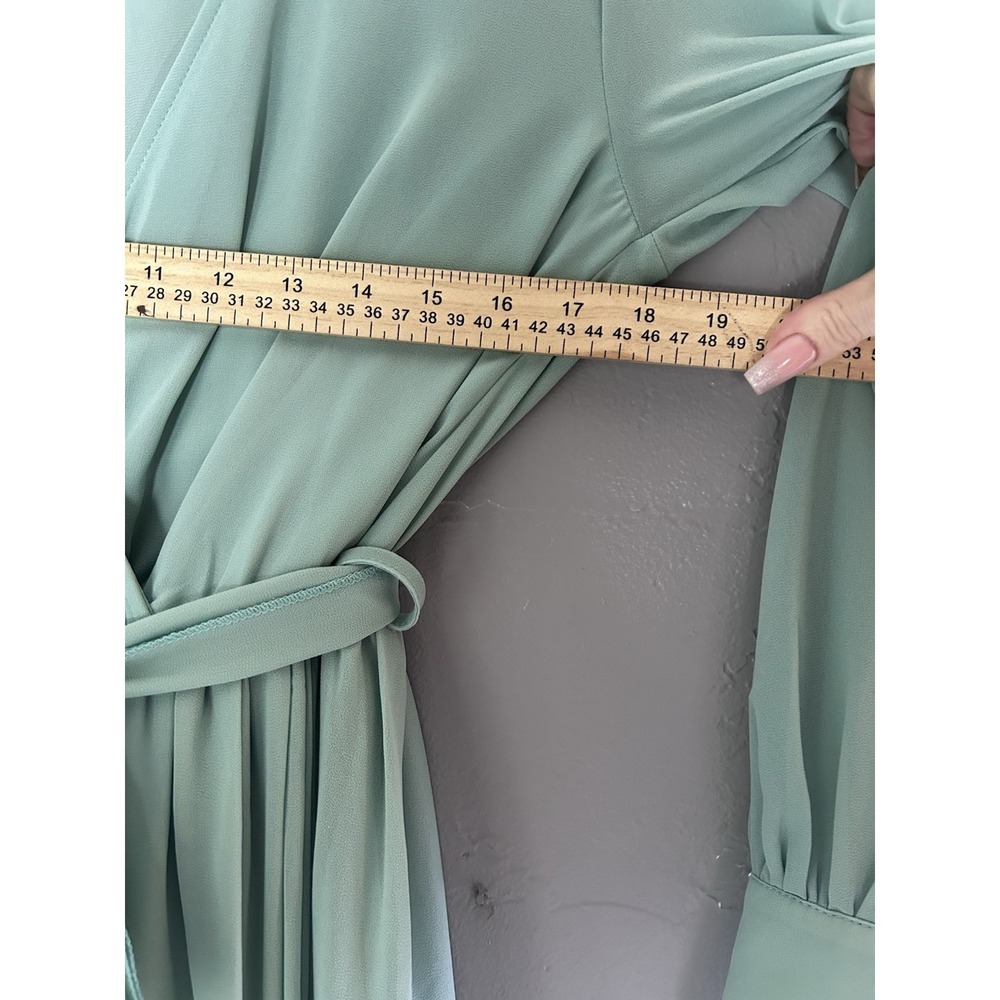Women's Balticborn Mint Green Long Maxi Gown Size V Neckline Size L Bridesmaid - Picture 10 of 11